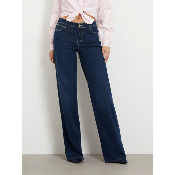 Blue Mid Rise Wide Leg Jeans | Montivo Pakistan