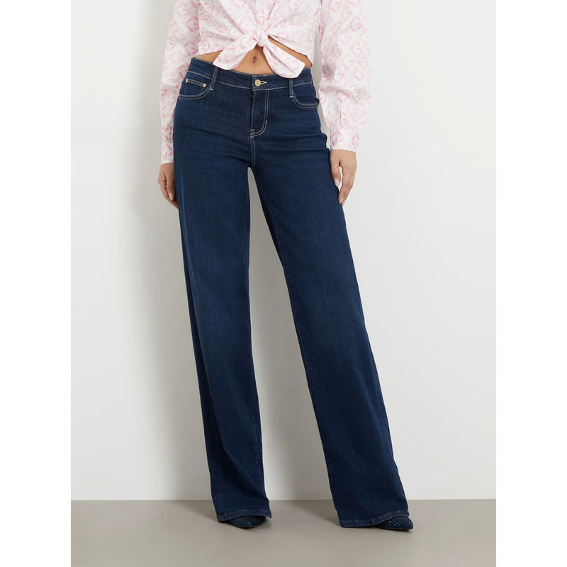 Blue Mid Rise Wide Leg Jeans | Montivo Pakistan