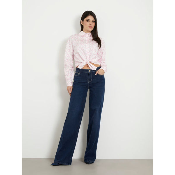 Blue Mid Rise Wide Leg Jeans | Montivo Pakistan
