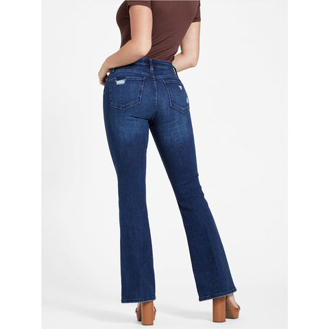 Blue Ripped High Rise Flare Jeans | Montivo Pakistan