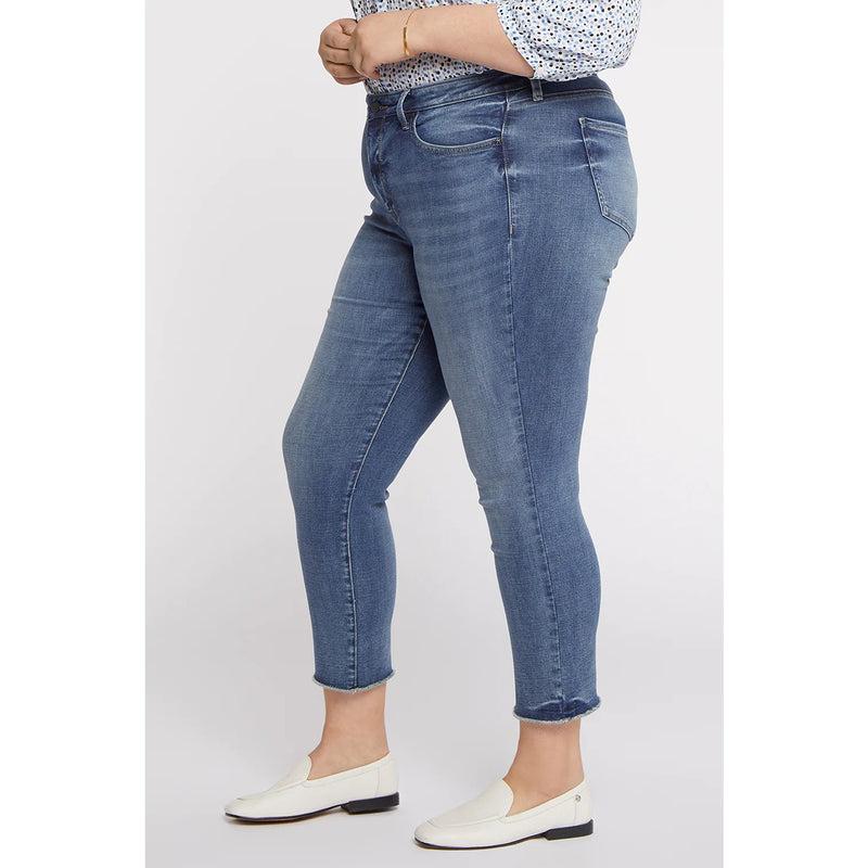 Mid Blue Slim Frayed Hem Jeans | Montivo Pakistan