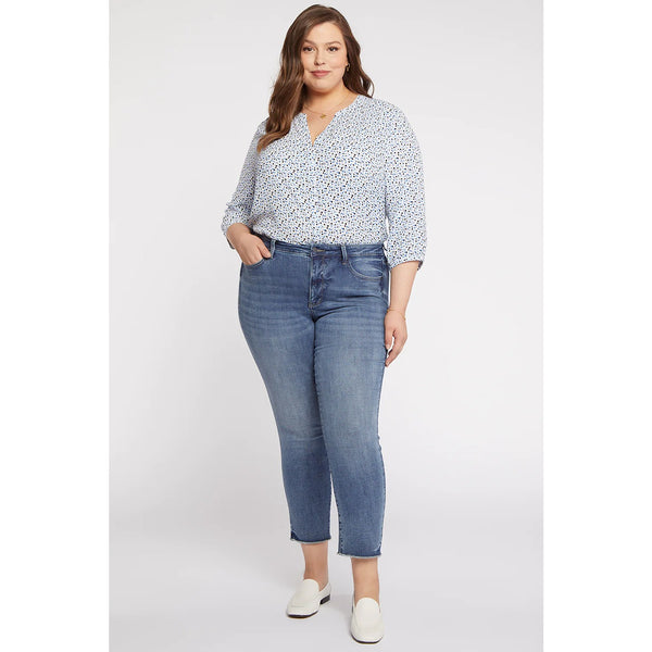 Mid Blue Slim Frayed Hem Jeans | Montivo Pakistan