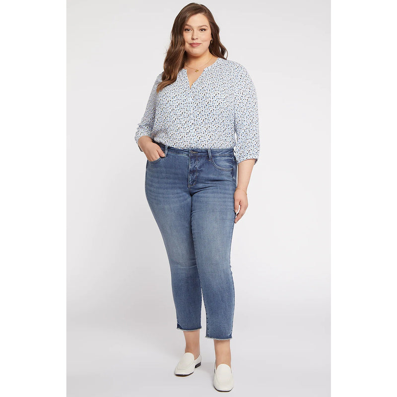 Mid Blue Slim Frayed Hem Jeans | Montivo Pakistan
