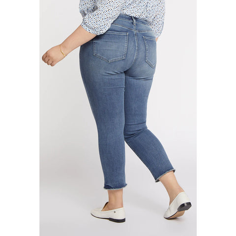 Mid Blue Slim Frayed Hem Jeans | Montivo Pakistan