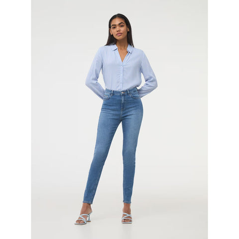 Mid Blue High Waisted Skinny Jeans | Montivo Pakistan