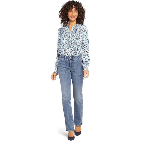 Blue Straight Leg Utility Pocket Jeans | Montivo Pakistan