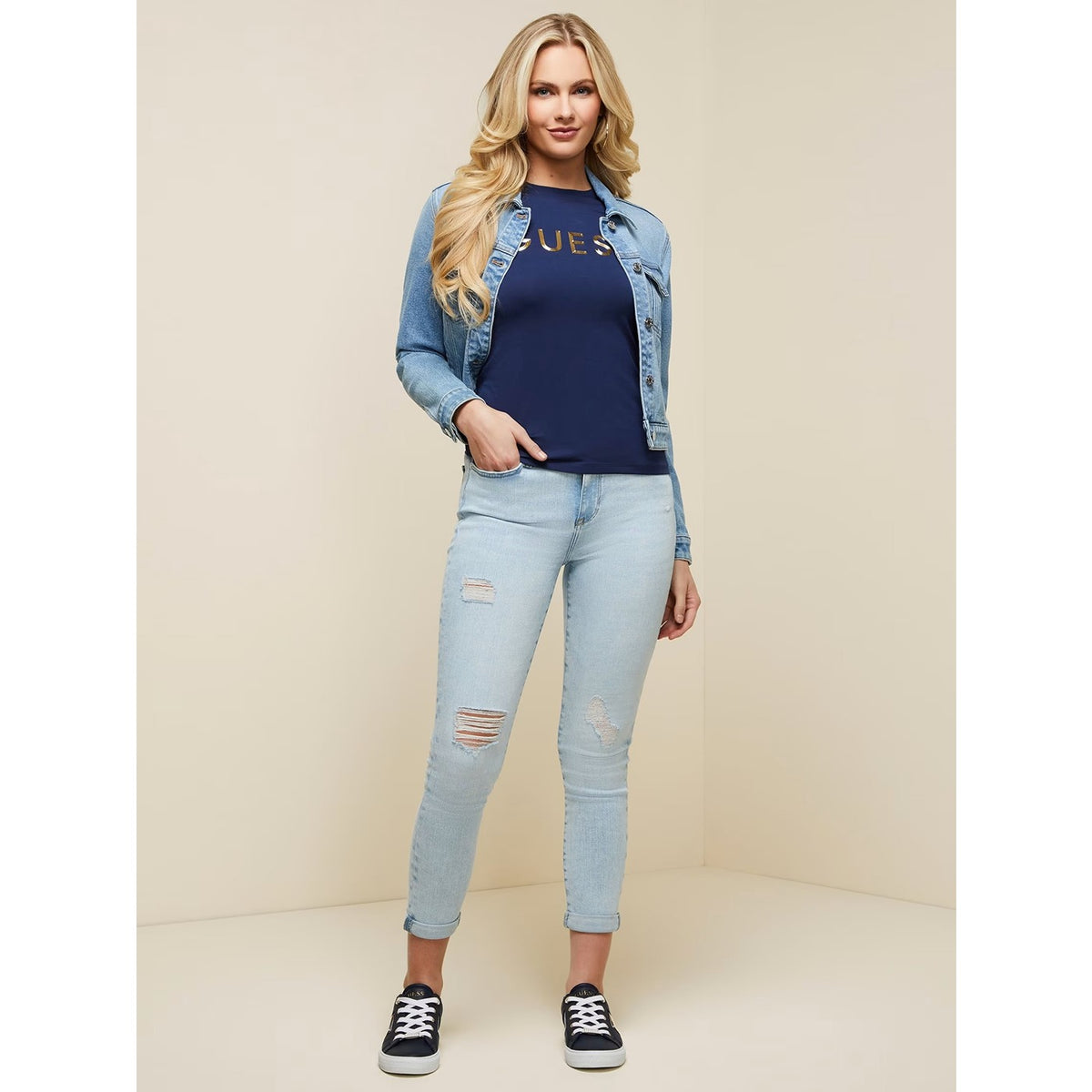 Light Blue Skinny Ripped Jeans | Montivo Pakistan