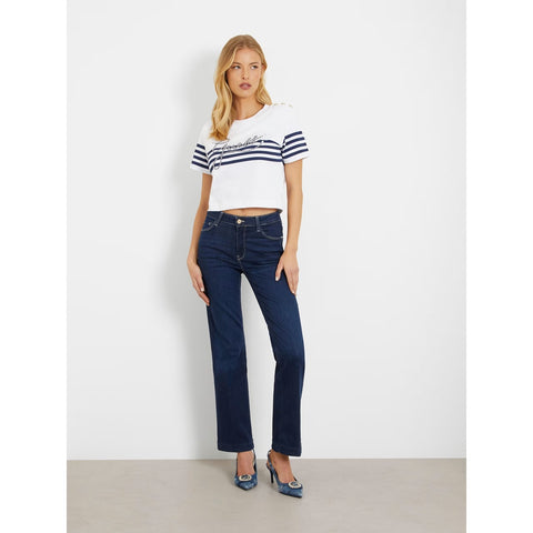 Blue Mid Rise Boot Cut Jeans | Montivo Pakistan