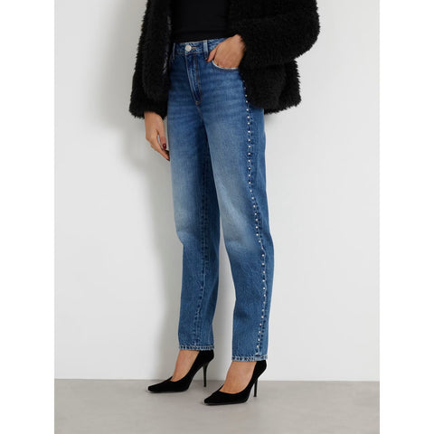 Blue High Rise Mom Jeans | Montivo Pakistan