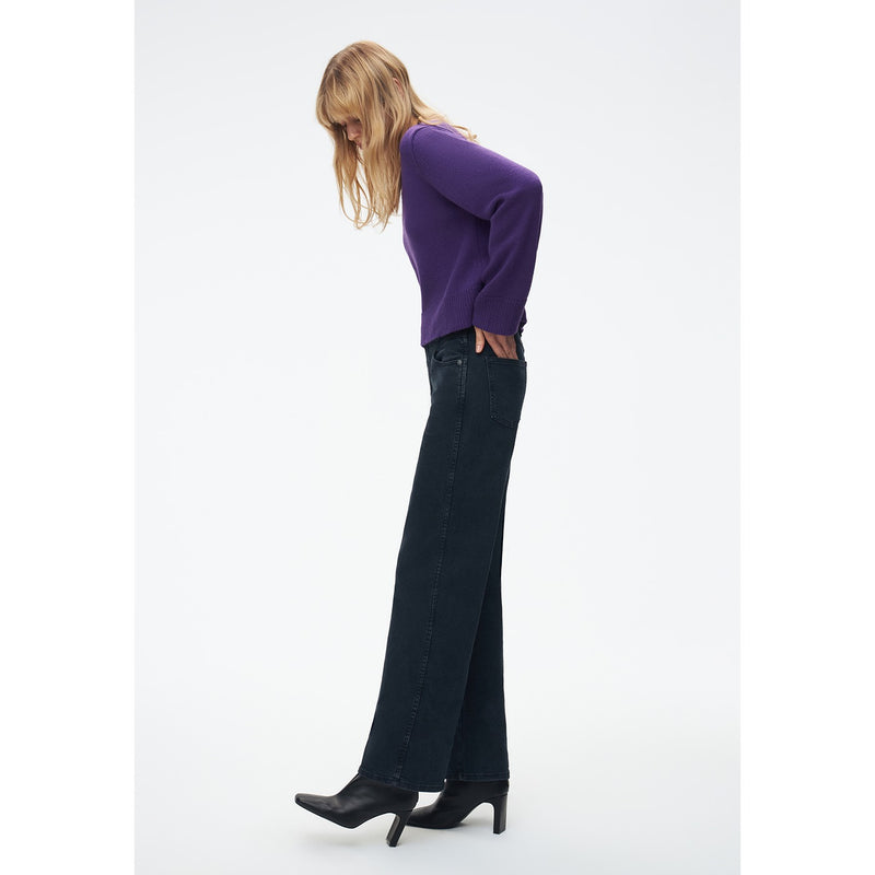 Faded Black High Rise Wide Leg Jeans | Montivo Pakistan