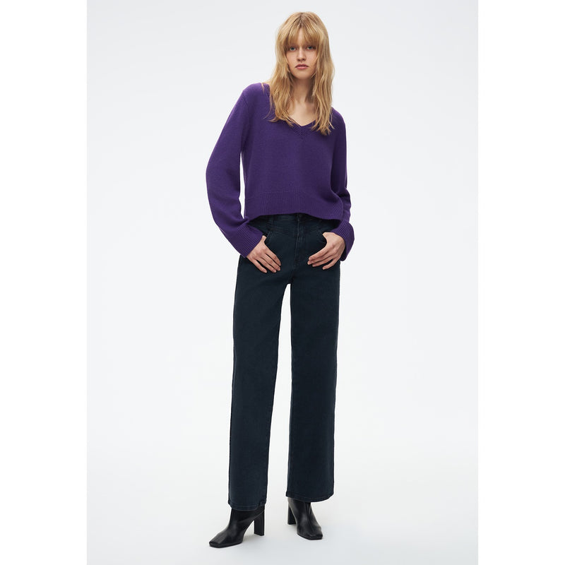 Faded Black High Rise Wide Leg Jeans | Montivo Pakistan
