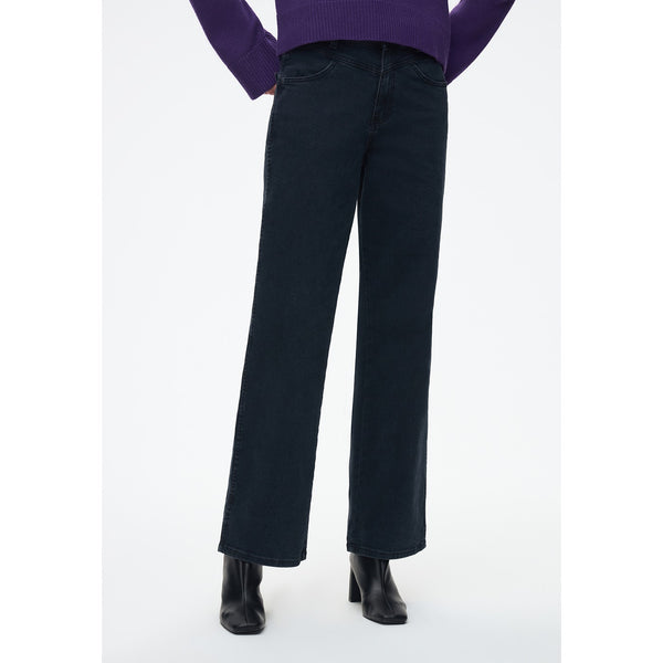Faded Black High Rise Wide Leg Jeans | Montivo Pakistan