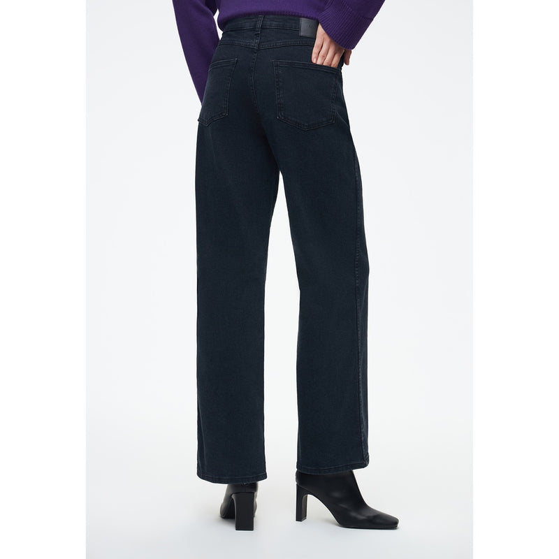 Faded Black High Rise Wide Leg Jeans | Montivo Pakistan