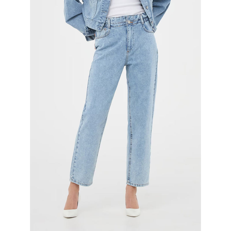 Light Blue Paper Bag Mom Jeans | Montivo Pakistan