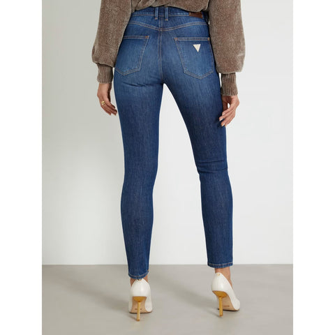 Dark Blue High Rise Button Fly Skinny Jeans | Montivo Pakistan