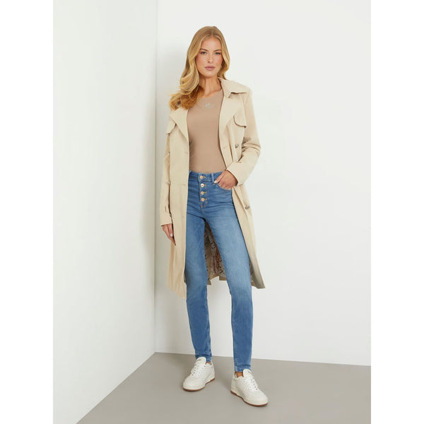 Mid Blue High Rise Button Fly Skinny Jeans | Montivo Pakistan