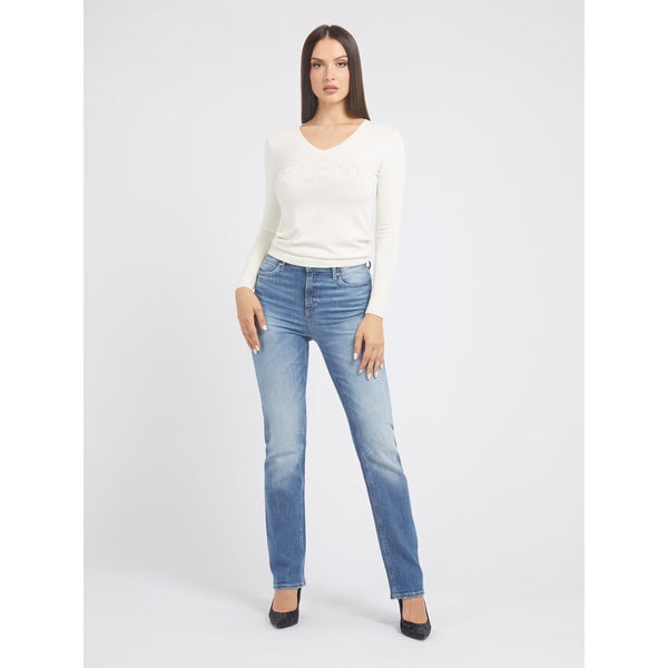 Mid Blue Straight High Rise Jeans | Montivo Pakistan
