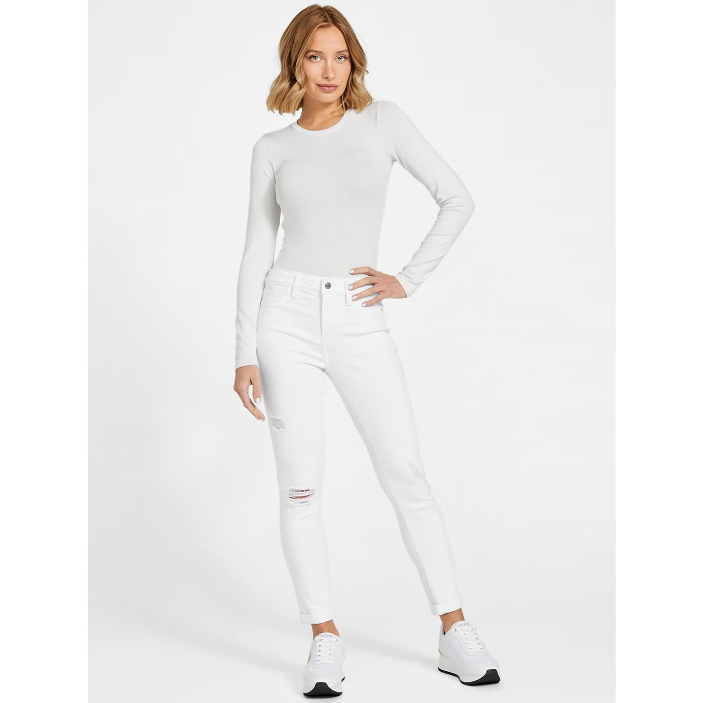 White Skinny Ripped Jeans | Montivo Pakistan