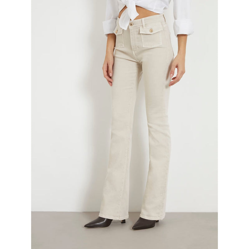 Cream High Rise Flare Jeans | Montivo Pakistan