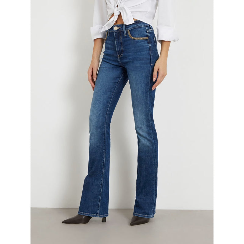 Blue High Rise Flare Jeans | Montivo Pakistan