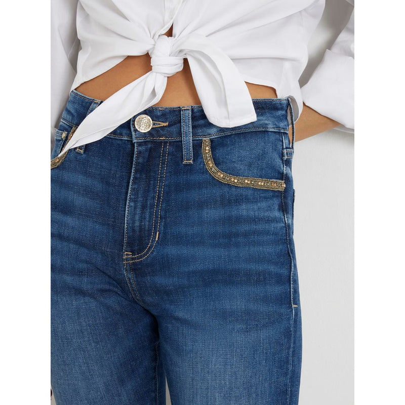 Blue High Rise Flare Jeans | Montivo Pakistan