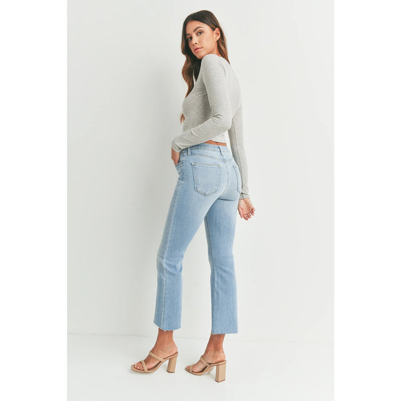 Light Blue Cropped Flare Jeans | Montivo Pakistan