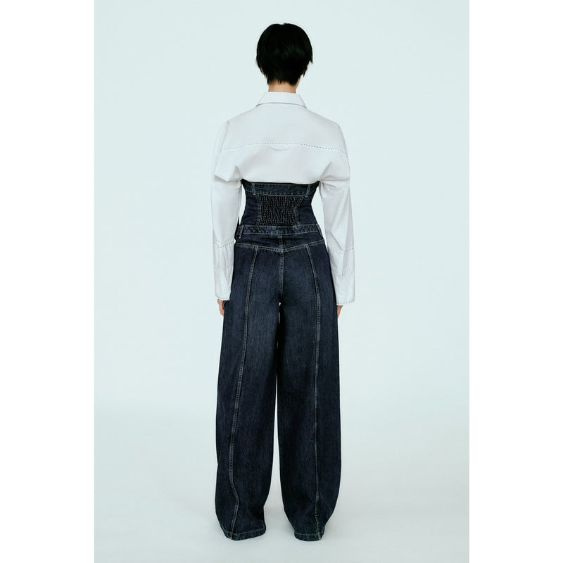 Blue Strapless Denim Jumpsuit | Montivo Pakistan