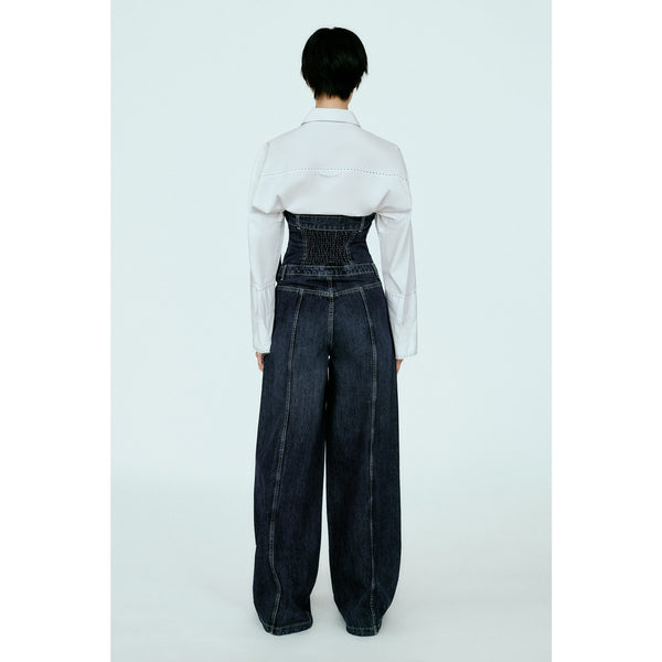 Blue Strapless Denim Jumpsuit | Montivo Pakistan