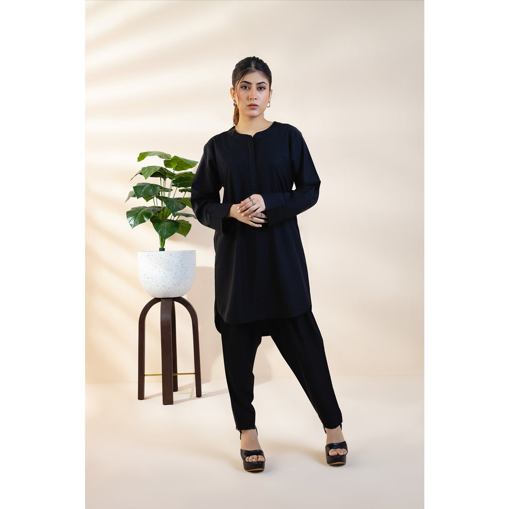 Black Basic Solid Matching Set | Montivo Pakistan