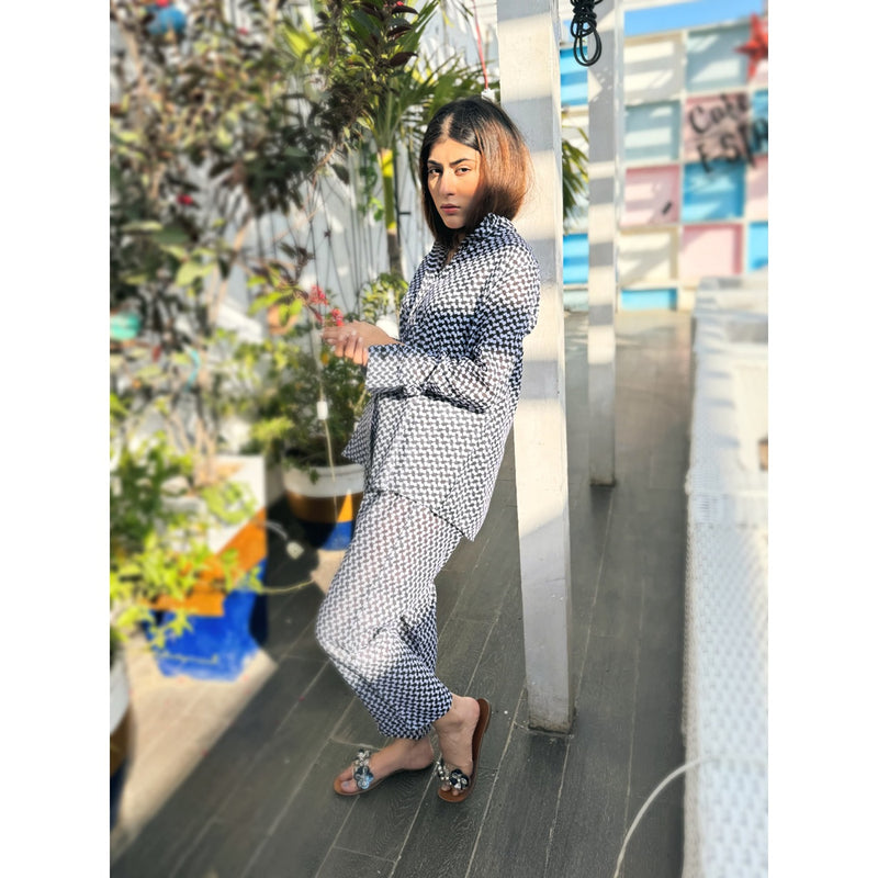 Black Patterned Matching Set | Montivo Pakistan