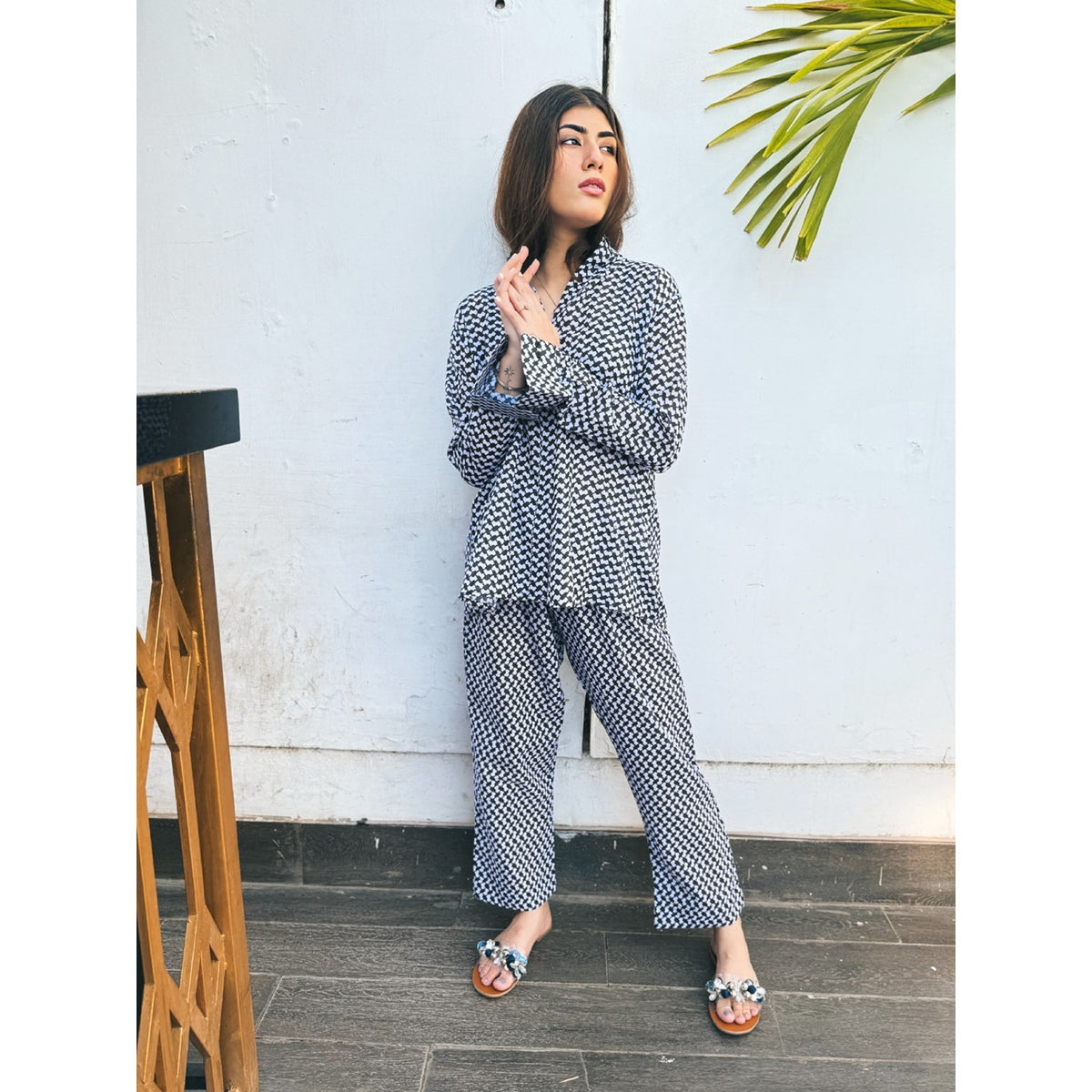 Black Patterned Matching Set | Montivo Pakistan