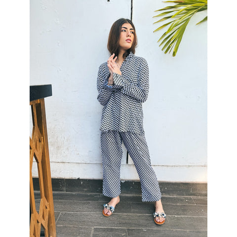 Black Patterned Matching Set | Montivo Pakistan