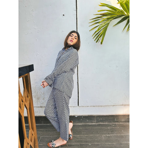 Black Patterned Matching Set | Montivo Pakistan