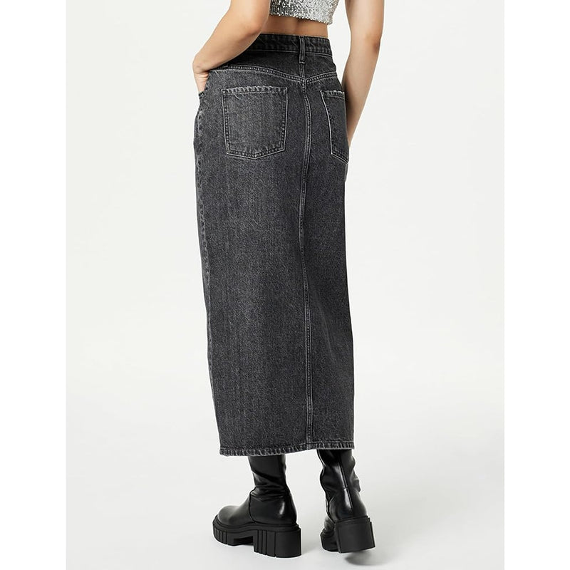Charcoal High Waist Denim Skirt | Montivo Pakistan