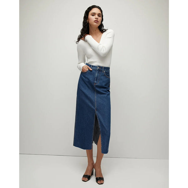 Dark Blue High Waist Denim Skirt | Montivo Pakistan