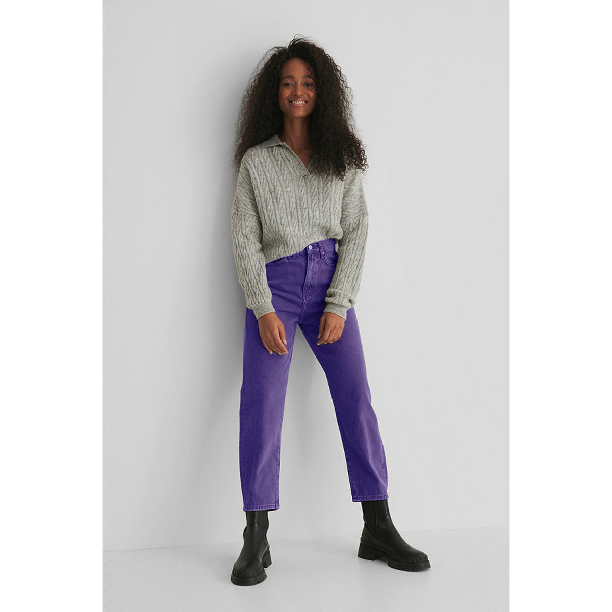 Purple Mom Fit High Jeans | Montivo Pakistan
