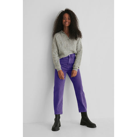 Purple Mom Fit High Jeans | Montivo Pakistan