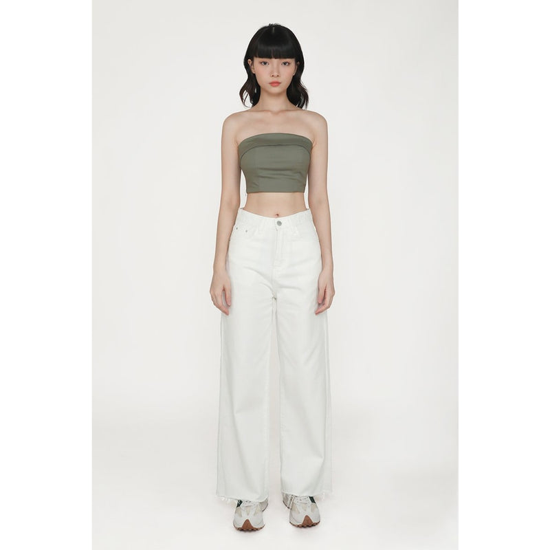OffWhite Mid Rise Wide Leg Jeans | Montivo Pakistan