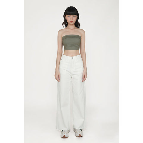 OffWhite Mid Rise Wide Leg Jeans | Montivo Pakistan