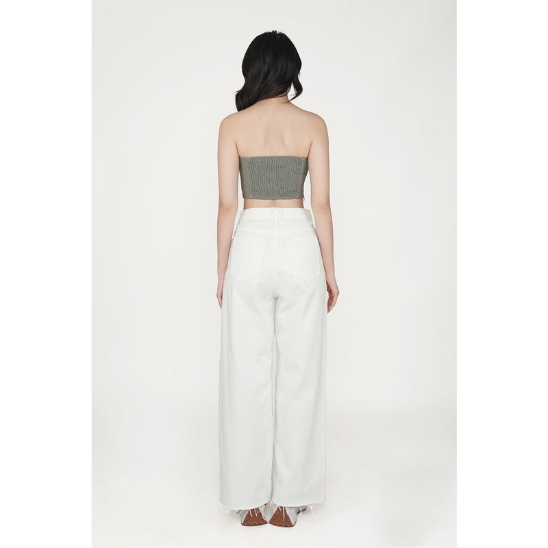 OffWhite Mid Rise Wide Leg Jeans | Montivo Pakistan