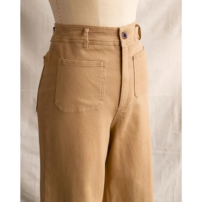 Beige Wide Leg Frayed Hem Jeans | Montivo Pakistan