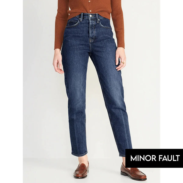 (Minor Fault) Extra High Button-Fly Blue Jeans | Montivo Pakistan