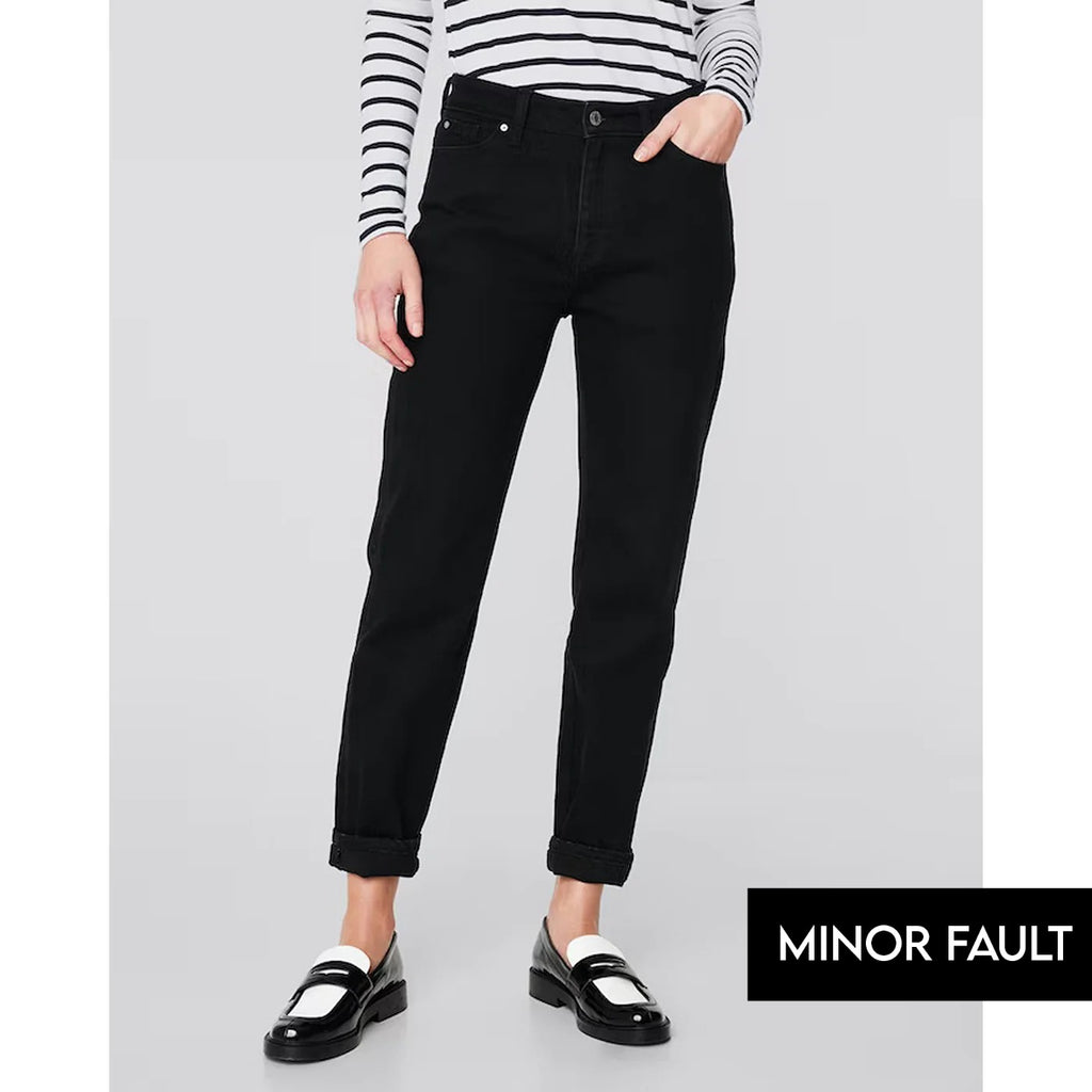 (Minor Fault) Black Mom Fit High Jeans | Montivo Pakistan
