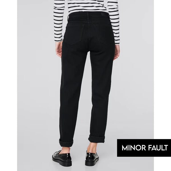 (Minor Fault) Black Mom Fit High Jeans | Montivo Pakistan