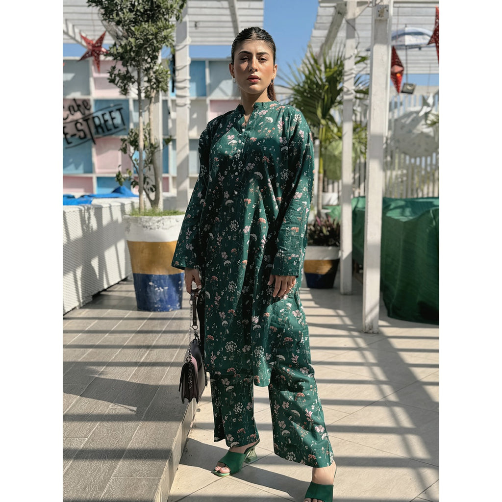 Green Floral Co-Ord Matching Set | Montivo Pakistan