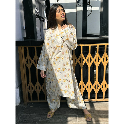 Grey Floral Co-Ord Matching Set | Montivo Pakistan