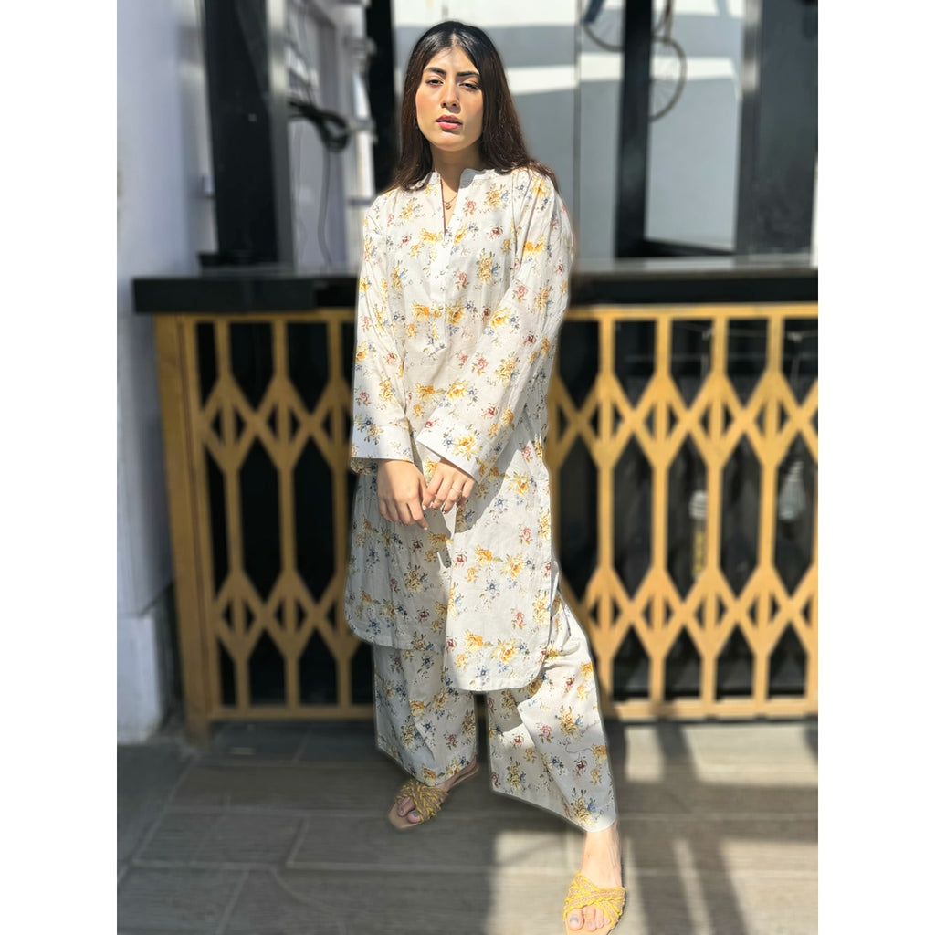 Grey Floral Co-Ord Matching Set | Montivo Pakistan