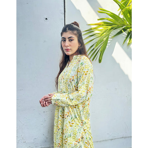 Light Green Floral Co-Ord Matching Set | Montivo Pakistan