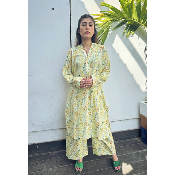 Light Green Floral Co-Ord Matching Set | Montivo Pakistan