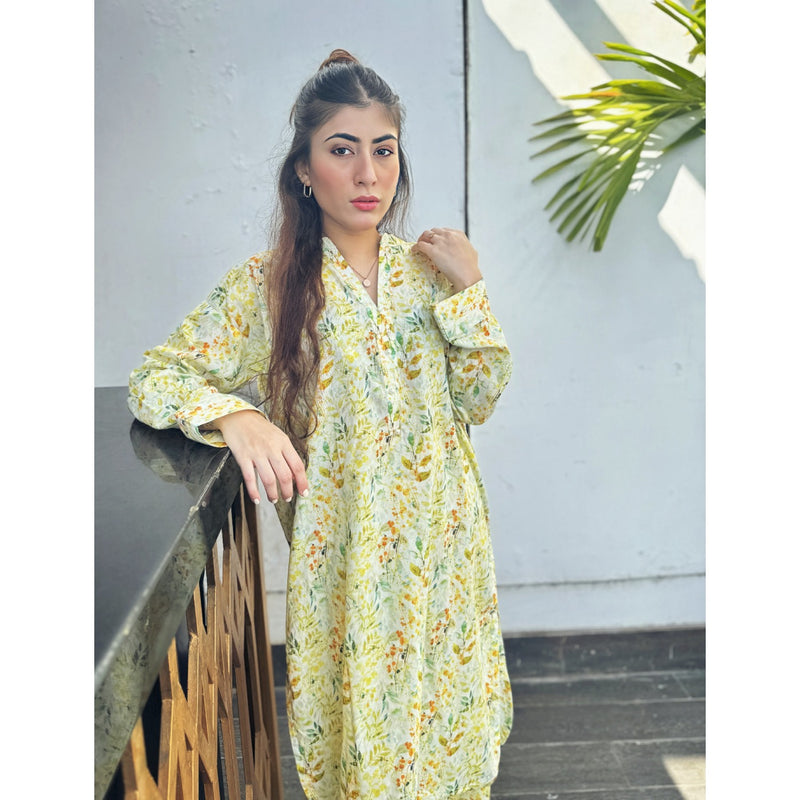 Light Green Floral Co-Ord Matching Set | Montivo Pakistan